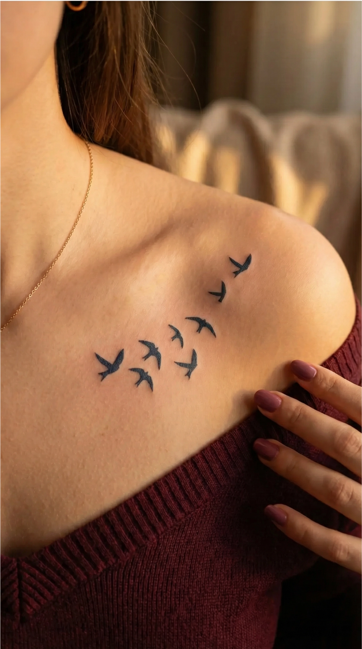 Tatuaj temporar Freedom, cu păsări în zbor, simbol al unui nou început
