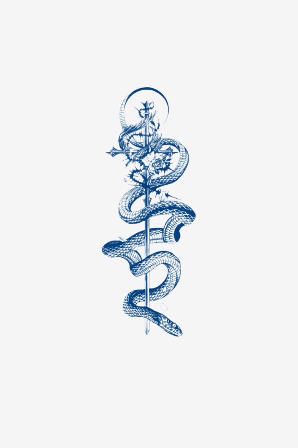 Tatuajes de serpiente y rosa, símbolo de la dualidad, diseño semipermanente