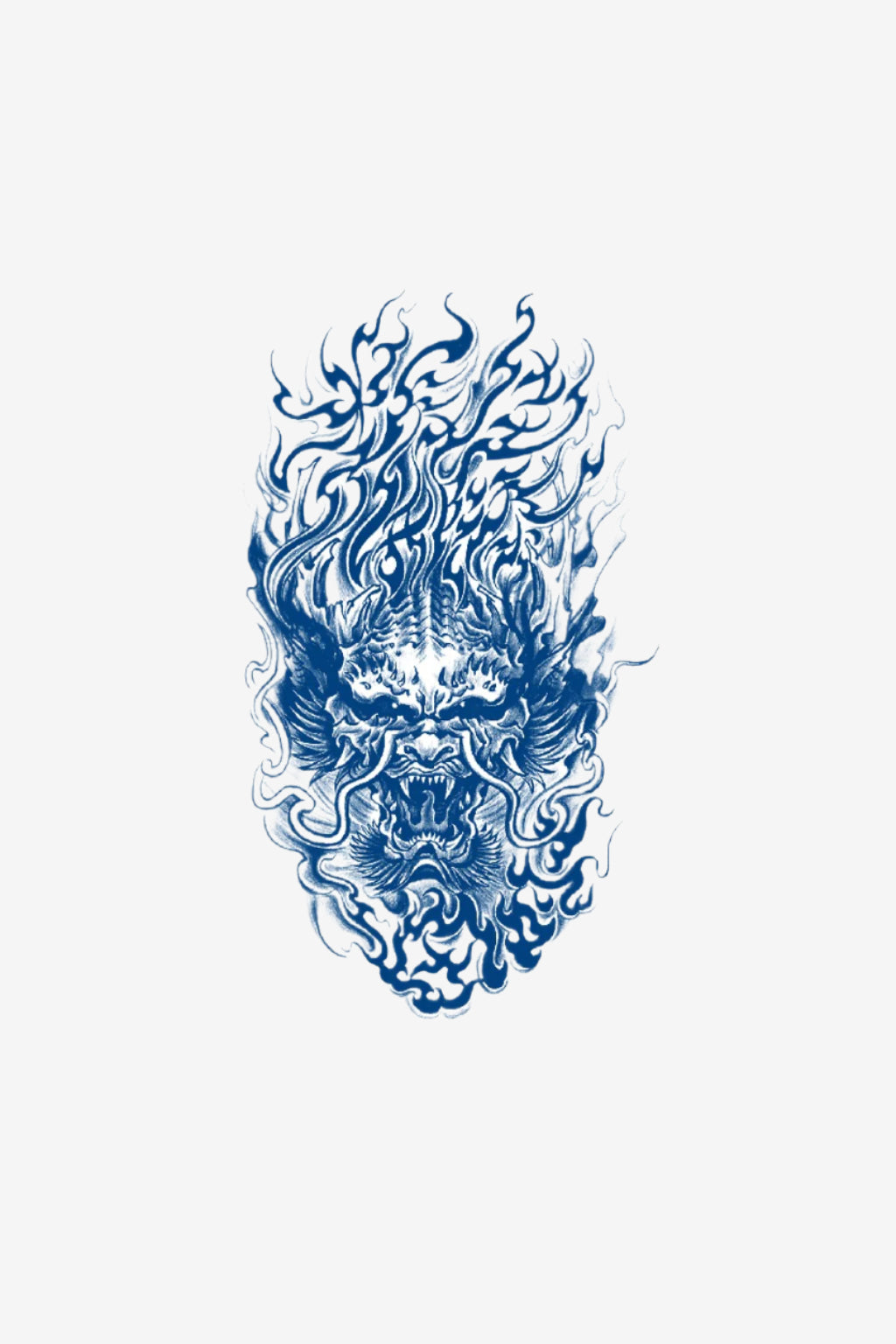 Tatuaj temporar demon cu flăcări tribale realiste