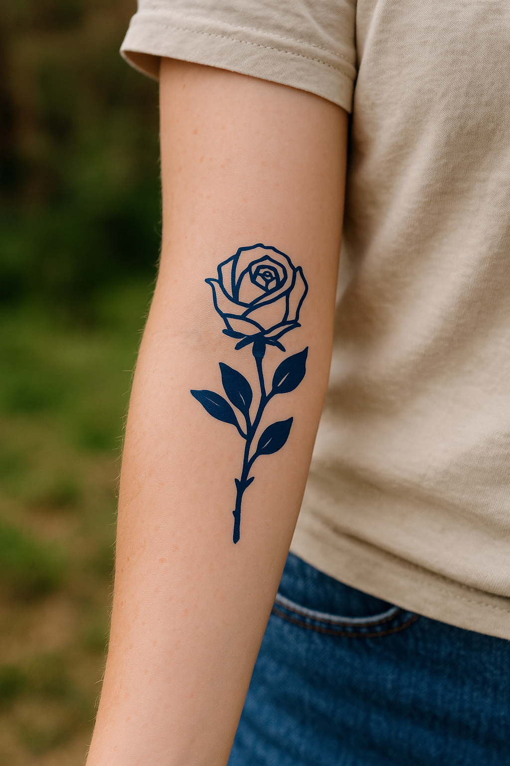 Trandafir – Tatuaje Temporare Florale cu Design Romantic

